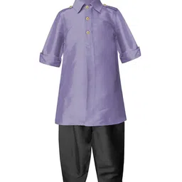 a.t.u.n. A T U N Boys Lavender Regular Pathani Kurta with Pyjamas image 1