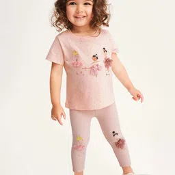 StyleCast Girls Printed Pure Cotton T-shirt With Pyjamas-picture-19