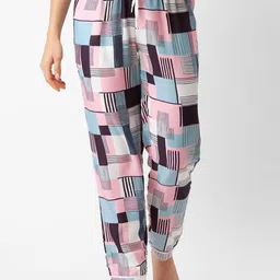 NOIRA Pack Of 2 Floral Printed Straight Lounge Pants image 5