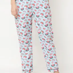 NOIRA Women Pack of 2 Printed Mid-Rise Straight Lounge Pants image 2