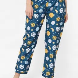 NOIRA Women Pack Of 2 Printed Mid-Rise Lounge Pants image 4