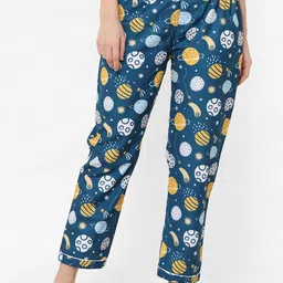NOIRA Pack Of 2 Printed Mid-Rise Lounge Pants image 5
