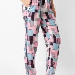 NOIRA Women Pack Of 2 Printed Mid-Rise Lounge Pants image 3