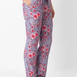 NOIRA Women Pack Of 2 Floral Printed Straight Lounge Pants image 5