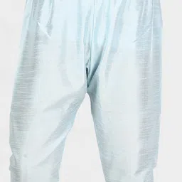 CAVIO Boys Blue Floral Embroidered Layered Kurta with Pyjamas image 3