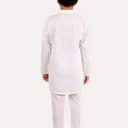 Superminis Boys White Regular Pure Cotton Kurta with Pyjamas image 4