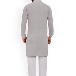 Enciger Band Collar Straight Kurta with Trouser image 4