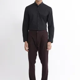 RARE RABBIT Men Polin Regular Fit Mid-Rise Pleated Trousers image 3