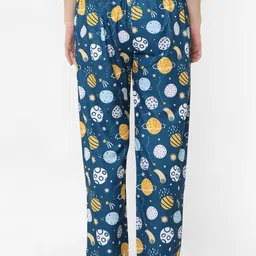 NOIRA Pack Of 2 Printed Mid-Rise Lounge Pants image 2