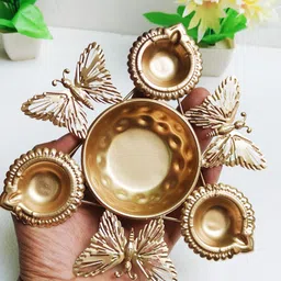 zunishop Iron Butterfly Design Urli Diya / Urli Bowl for Floating Butterfly & Diyas Iron Table Diya image 3