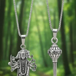 REVERSEA Panchmukhi Hanuman Gada Locket for Men Silver Sterling Silver image 5