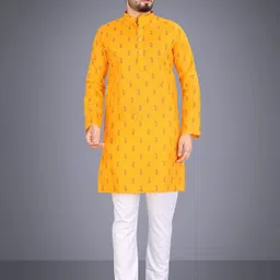 spoque Men Cotton Blend Kurta Pyjama Set image 1