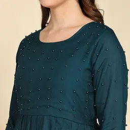 miss clothing Self Design Cotton Rayon Stitched Anarkali Gown image 5