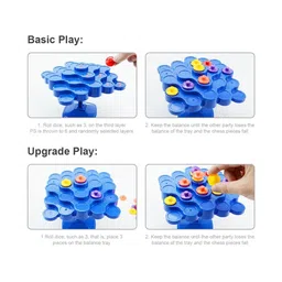 MUREN Kids Navy Blue & Red Topple Balancing Game Toy image 3