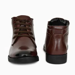 Asttelli Men’s Black Lace-Up Derby Boots with Synthetic Leather Upper Design Boots For Men image 4