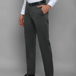 louis philippe Men Slim Fit Black Pure Cotton Trousers image 2