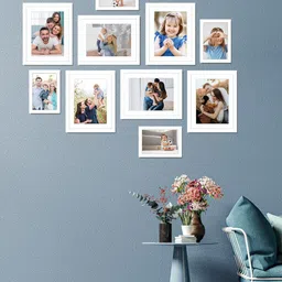 RANDOM Set Of 10 White Solid Individual Wall Photo Frames-picture-13
