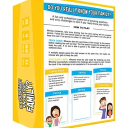 CHOCOZONE Kids Yellow Do You Really Know Your Family Fun Card Games image 2