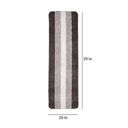 saral home Brown Microfibre 39 x 20 Inches Machine Made Floor Runner image 3