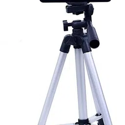 pentroclick Tripod-3110 Portable Adjustable Tripod with Phone Holder Aluminum Lightweight Camera Stand Mobile Stand Selfie Stand With Three-Dimensional Head & Quick Release Plate For Musically, Youtube, Live Streaming Tripod, Tripod Kit image 1