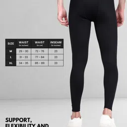 gym hound Solid Men Black Tights image 2