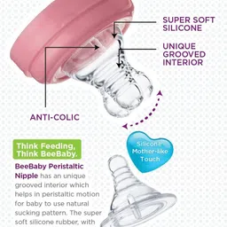 beebaby Ease Anti-Colic Silicone Nipple with Carry Case for Wide Neck Baby Feeding Bottle. (M Size) (Pack of 2) 4M+ Medium Flow Nipple image 5