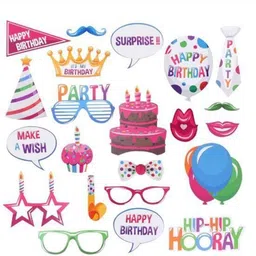 817 Happy Birthday Photo Booth Props Funny Birthday Decor For Celebrating Birthday Party Decorations Photo booth Props- Set of 18 Photo Booth Board-image-80