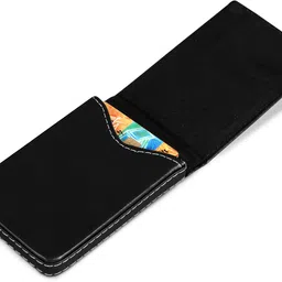 parth enterprise Men & Women Casual Black Artificial Leather Card Holder image 4