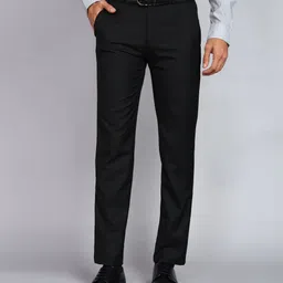 raymond Men Slim Fit Black Polyester Trousers-picture-10
