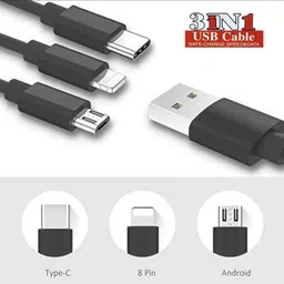 G2L BEST PRICE 3 in1 fast Charging Type-C Micro Phone Smart Charge 3 Port Data Cable Charging Pad image 3