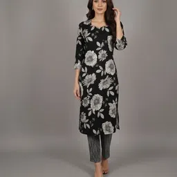 Women Floral Print Cotton Blend A-line Kurta-image-53