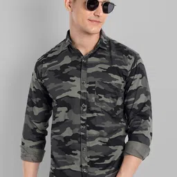 majestic man Men Slim Fit Military Camouflage Spread Collar Casual Shirt-picture-17