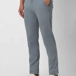 peter england Men Slim Fit Grey Cotton Blend Trousers image 2