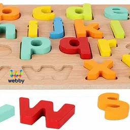 webby Wooden Small Alphabets Letters Learning Educational Tray Toy for Kids image 2