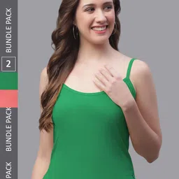 Friskers Pack Of 2 Cotton Scoop Neck Bio-Wash Camisoles-picture-36