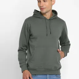 Men Full Sleeve Solid Hooded Sweatshirt-image-88