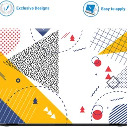 SCOTLON _All Panel_Geometrical colorful shapes_ Vinyl Laptop Skin Compatible for 15.5 inch image 3