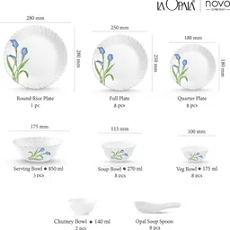 laopala Pack of 46 Opalware Novo Collection Tender Trio Dinner Set image 3