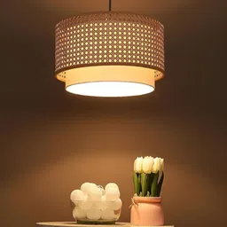 akway Beige Wooden Textured Spherical Ceiling Lamp-picture-34