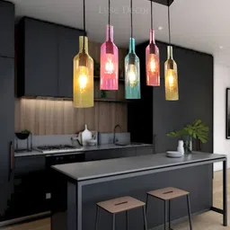 Lyse Decor Black & Pink Metal Ceiling Lamp image 1