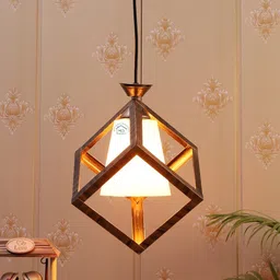 MFD HOME FURNISHING White & Gold-Toned Solid Quirky Hanging Lamp image 3