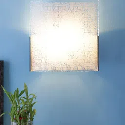 Devansh White Textured Dual Glass Wall Mounted Lamp image 4