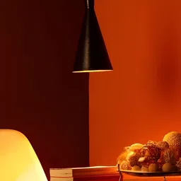 ELIANTE Black Bell Shaped Contemporary Iron Ceiling Lamp With Adjustable Cord image 3