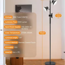 THE ARTMENT Black Adjustable LED Floor Lamp image 4