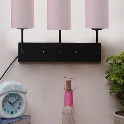 Devansh Grey & Black Cylindrical Cotton Cluster Wall-Mounted Lamp image 2