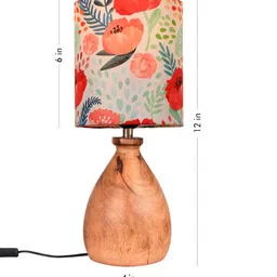 green girgit Red & Brown Printed Table Lamp image 5