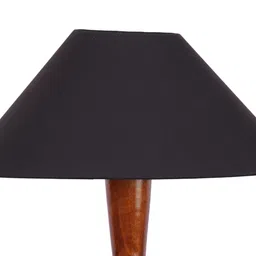 Devansh Black Cotton & Wooden Floor Lamp image 3