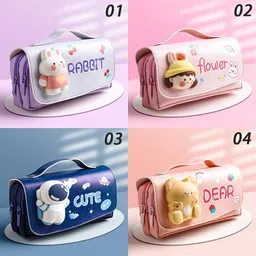 radhey preet RECOMMENDED HOT SELLING TRENDING 3D MIX DESIGN SQUISHY THEME MADE FOR BOYS & GIRLS PENCIL CASE STATIONARY ORGANIZER BOX FOR SCHOOL CLASSES RP576 Art EVA Pencil Box image 4