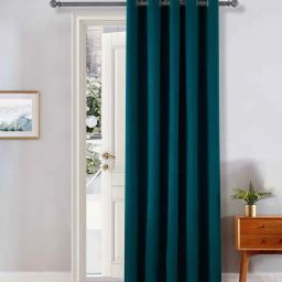 the conversion Teal Velevt Solids 7ft Light Filtering Eyelet Door Curtain-picture-25