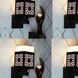Gojeeva Black Wood Square Shaped Wall Lamp-picture-20